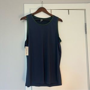Outdoor Voices RecMesh Tank Top Mens M (Navy/Green Dark Sky)